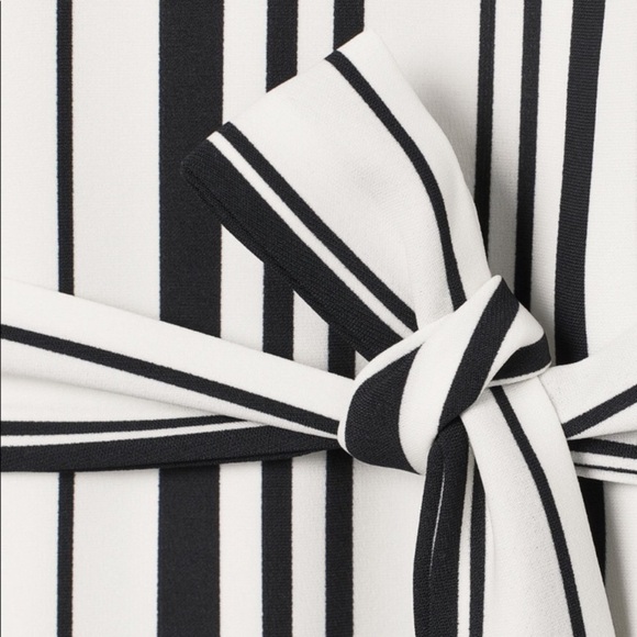 H&M Striped Tie Dress Black & White Mini Dress Size 0 - Picture 5 of 7